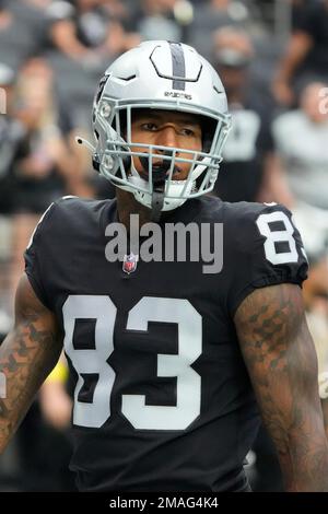 Las Vegas Raiders tight end Darren Waller (83) makes a catch against the  Miami Dolphins during the second half of an NFL football game, Sunday,  Sept. 26, 2021, in Las Vegas. (AP