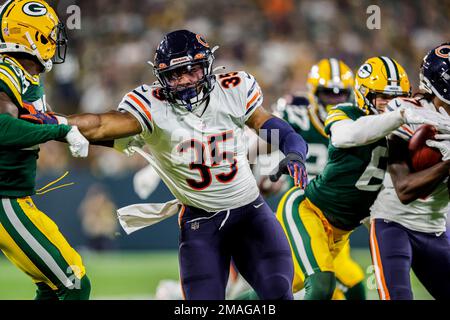 Chicago Bears fullback Khari Blasingame (35) catches a pass during warmups  before an NFL football game in Chicago, Sunday, Nov. 13, 2022. (AP  Photo/Nam Y. Huh Stock Photo - Alamy