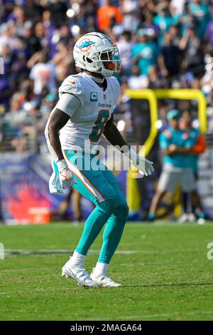 Miami Dolphins safety Jevon Holland (8) defends during an NFL football game  against the San Francisco 49ers, Sunday, Dec.4, 2022, in Santa Clara,  Calif. (AP Photo/Scot Tucker Stock Photo - Alamy