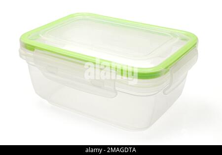 Premium Photo  Disposable plastic transparent lunch box on a gray concrete  table.