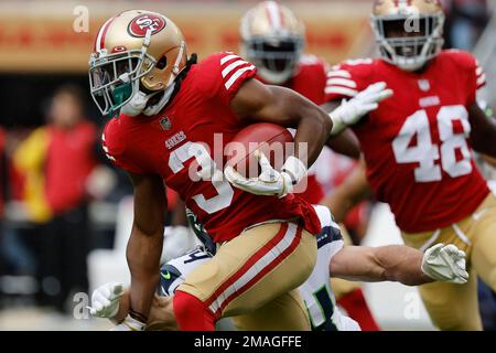 Seattle Seahawks linebacker Nick Bellore (44) in action during the second  half of an NFL football game against the Los Angeles Rams, Sunday, Sept.  10, 2023, in Seattle. (AP Photo/Lindsey Wasson Stock