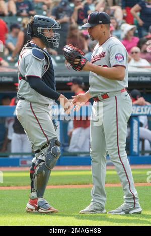 Minnesota Twins closer Jovani Moran, right, celebrates with teammate Gary  Sanchez (24) after their victory over the Toronto Blue Jays in a baseball  game in Toronto, Sunday, June 5, 2022. (Jon Blacker/The
