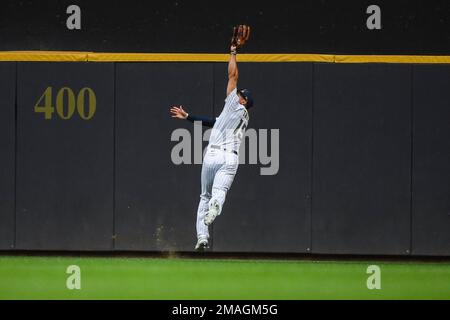 Tyrone Taylor makes leaping catch, 07/25/2022