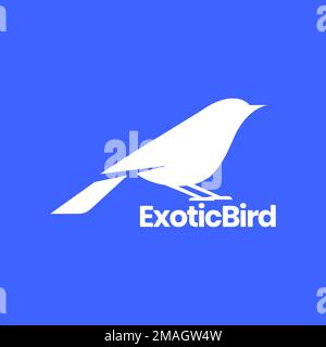 exotic little bird modern isolated minimal logo design vector icon illustration template Stock Vector