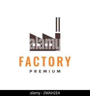 factory minimal geometric smoke modern logo design icon illustration template Stock Vector