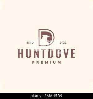 falcon hunt dove letter d initial logo design vector icon illustration template Stock Vector