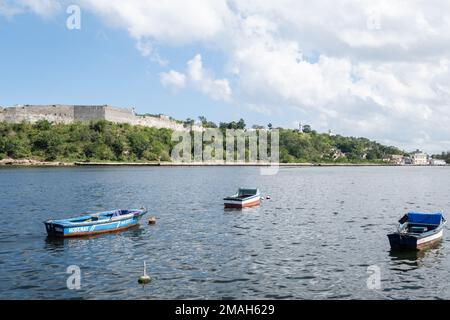 View from Havana to El Cristo de La Habana in Casa Blanca, Cuba Stock Photo