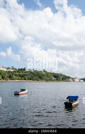 View from Havana to El Cristo de La Habana in Casa Blanca, Cuba Stock Photo