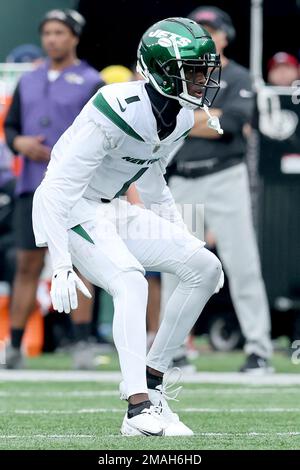 East Rutherford, New Jersey, USA. 26th Sep, 2022. New York Jets cornerback  Sauce Gardner (1) during a NFL game at MetLife Stadium in East Rutherford,  New Jersey on Sunday September 25, 2022.