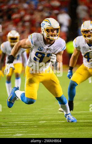 Los Angeles Chargers linebacker Joey Bosa (97) during the first half of an  NFL football game against the Jacksonville Jaguars in Inglewood, Calif.,  Sunday, Sept. 25, 2022. (AP Photo/Mark J. Terrill Stock