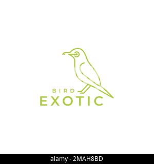 typical white eyes bird little sing on tree branch lines minimal logo design vector icon illustration template Stock Vector