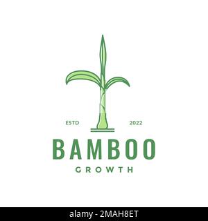 bamboo shoots green growth nature vegetable food cooking  logo design vector icon illustration template Stock Vector