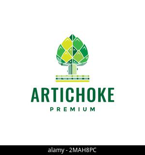 artichoke eat and cook plant flower modern abstract logo design vector icon illustration template Stock Vector