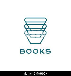 book neat stacked line geometric logo design vector icon illustration template Stock Vector