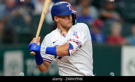 Texas Rangers' Josh Jung warms up prior to his major league debut during a  baseball game Friday, Sept, 9, 2022, in Arlington, Texas. (AP Photo/Michael  Ainsworth Stock Photo - Alamy