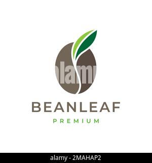 shoots coffee bean aroma quality colored logo design vector icon illustration template Stock Vector
