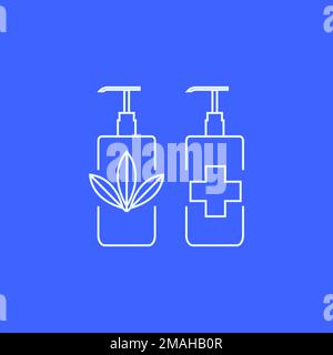 hand wash bottle nature health clean body logo design vector icon illustration template Stock Vector