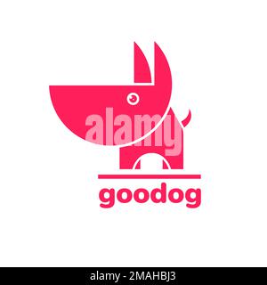 pets dog canine paw geometric modern logo design vector icon illustration template Stock Vector