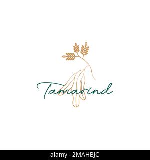 tamarind fresh for health care and beauty care and food tasty recipe spice logo design vector icon illustration template Stock Vector