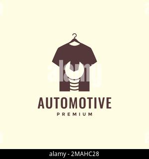 cloth with wrench tool automotive kit logo design vector icon illustration template Stock Vector