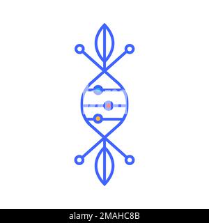 structure dna with leaf nature logo design vector icon illustration template Stock Vector