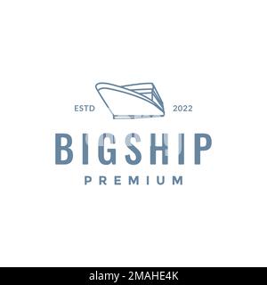 ship ocean sailing sailor travel line hipster logo design vector icon illustration template Stock Vector