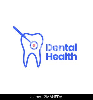 dental health tooth magnifying glass care logo design vector icon illustration template Stock Vector