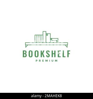 book shelf neat wall interior minimalist logo design vector icon illustration template Stock Vector