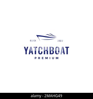yacht ocean boat sailing isolated modern logo design vector icon illustration template Stock Vector