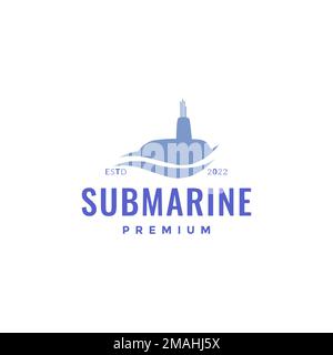 submarine ship under water ocean isolated logo design vector icon illustration template Stock Vector