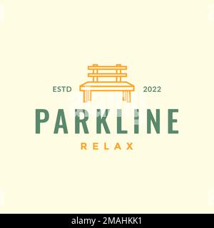 relax chair park wood nature plant trees logo design vector icon illustration template Stock Vector