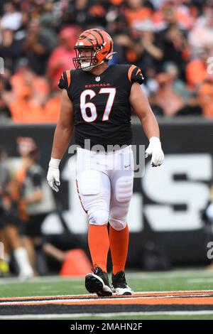 Cincinnati Bengals offensive tackle Cordell Volson (67) walks onto the  field during an NFL football game against the Pittsburgh Steelers, Sunday,  Sept. 11, 2022, in Cincinnati. (AP Photo/Emilee Chinn Stock Photo - Alamy