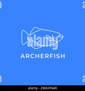 archerfish exotic water life creature fish logo design vector icon illustration template Stock Vector