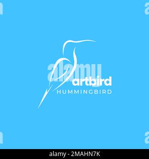 hummingbird perched isolated modern logo design vector icon illustration template Stock Vector