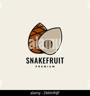 snake fruit fresh domestic fruit colorful logo design vector icon illustration template Stock Vector