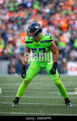 Seattle Seahawks linebacker Cody Barton (57) lines up for play during the  second half of an