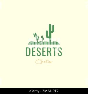 plant desert cactus saguaro isolated logo design vector icon illustration template Stock Vector