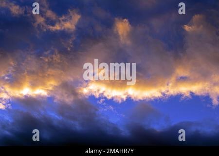 Dark clouds sky pattern background right before storm Stock Photo