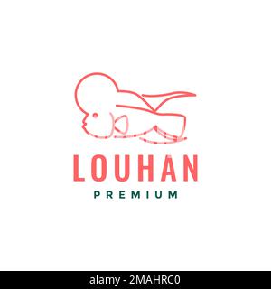 fish flower horn big head beauty lines logo design vector icon illustration template Stock Vector