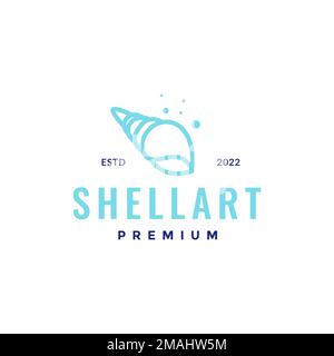 tulip shell creature marine biota corals minimal lines art hipster  logo design vector icon illustration template Stock Vector