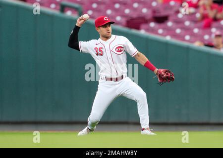 Cincinnati Reds' Alejo Lopez (35) plays during a baseball game against the  Philadelphia Phillies Wednesday, Aug. 17, 2022, in Cincinnati. (AP  Photo/Jeff Dean Stock Photo - Alamy