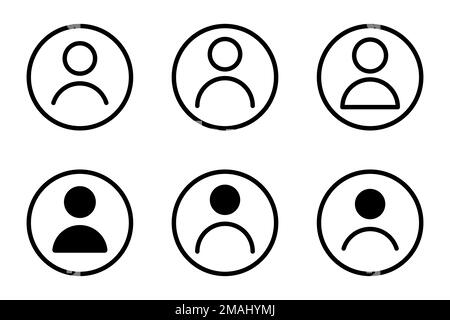 User Icon set. Avatar Profile, Social Media User Circle shape style Isolated on White Background. Vector Illustration Stock Vector