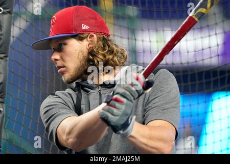 Philadelphia Phillies' Alec Bohm plays during a baseball game, Friday,  Sept. 23, 2022, in Philadelphia. (AP Photo/Matt Slocum Stock Photo - Alamy