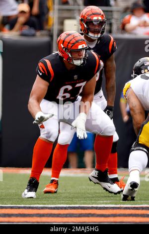 Cincinnati Bengals offensive tackle Cordell Volson (67) walks onto the  field during an NFL football game against the Pittsburgh Steelers, Sunday,  Sept. 11, 2022, in Cincinnati. (AP Photo/Emilee Chinn Stock Photo - Alamy