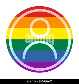 Pride rainbow flag User Icon. LGBTQ Avatar Profile, Social Media User Circle shape style. Vector Illustration Stock Vector