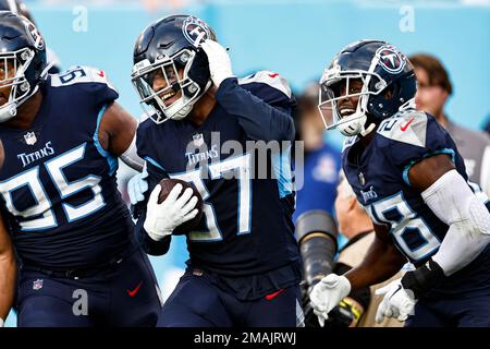 Tennessee Titans safety Amani Hooker (37) readies to defend during their  game against the Indianapolis Colts Sunday, Oct. 23, 2022, in Nashville,  Tenn. (AP Photo/Wade Payne Stock Photo - Alamy