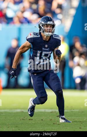 Tennessee Titans' Kyle Philips returns a kick against the New York Giants  in the second half of an NFL football game Sunday, Sept. 11, 2022, in  Nashville, Tenn. (AP Photo/Mark Humphrey Stock