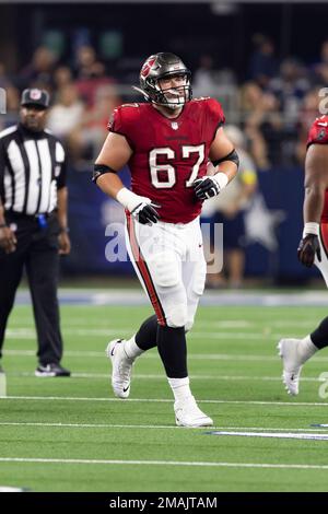 Tampa Bay Buccaneers guard Luke Goedeke (67) walks off the field during a  NFL football game against the Kansas City Chiefs, Sunday, Oct. 2, 2022 in  Tampa, Fla. (AP Photo/Alex Menendez Stock