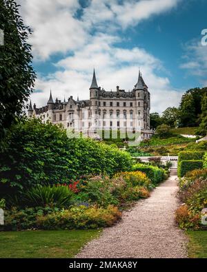 Dunrobin Castle in Sutherland, north east Scotland, overlooks the Dornoch Firth and is a worthwhils stop on the North Coast 500 route Stock Photo