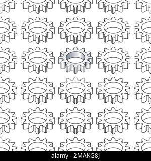 Seamless pattern of an isometric gearwheel Stock Vector